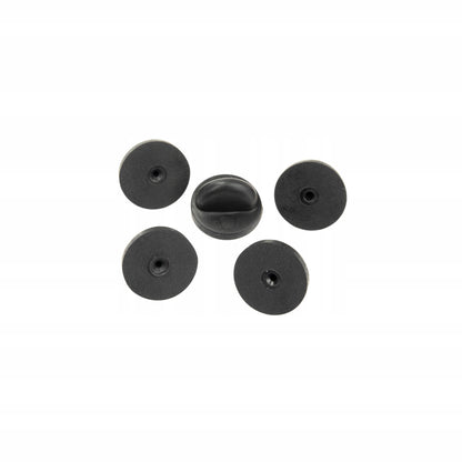 Schwarzer Gummi-Plakettenverschluss – 5er-Set