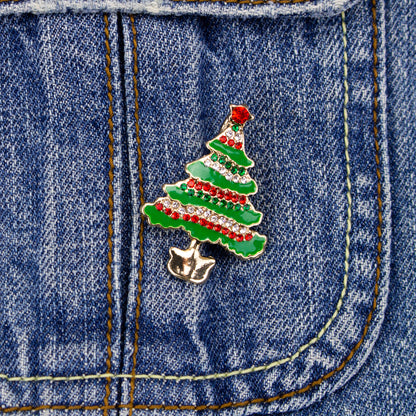Weihnachtsbaumbrosche mit Zirkonia
