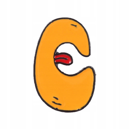 Buchstabe C - orangefarbene Anstecknadel