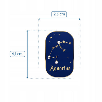 Sternzeichen Wassermann – Zirkon-Anstecker mit 14 Karat Gold veredelt