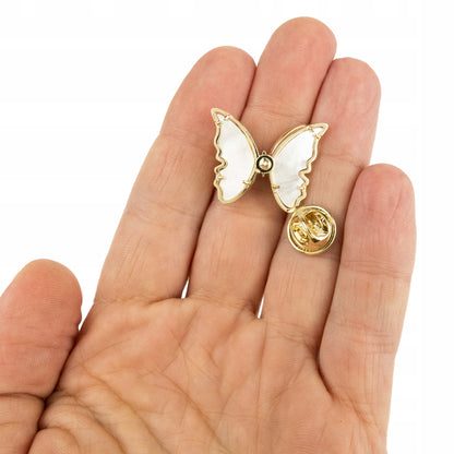 Schmetterling mit Zirkonia - 14K vergoldeter Stift