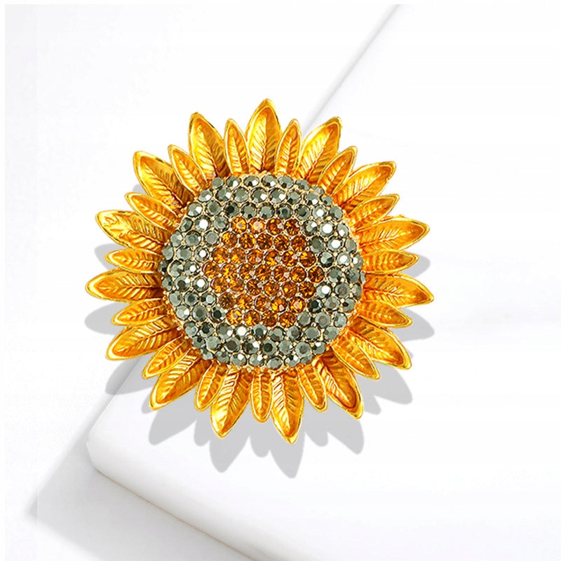 Sonnenblume - eine bezaubernde Brosche mit Anhänger