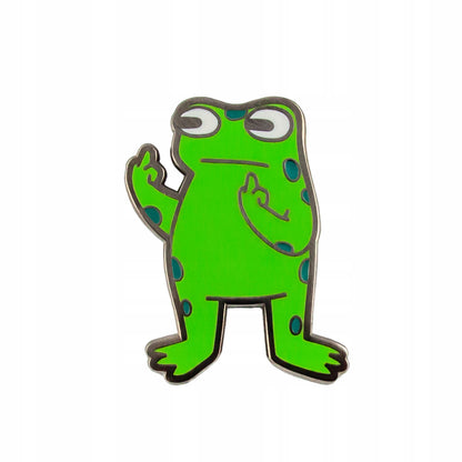 Gemeiner Frosch zeigt Mittelfinger - Coole Anstecknadel