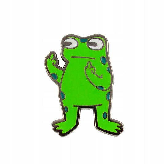 Gemeiner Frosch zeigt Mittelfinger - Coole Anstecknadel