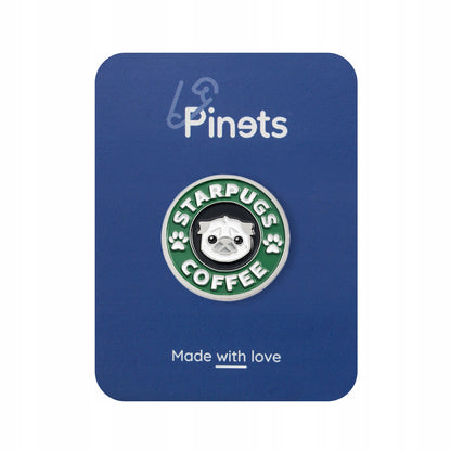 Starpugs Coffee - eine Anstecknadel für den Kaffee- und Mopsliebhaber