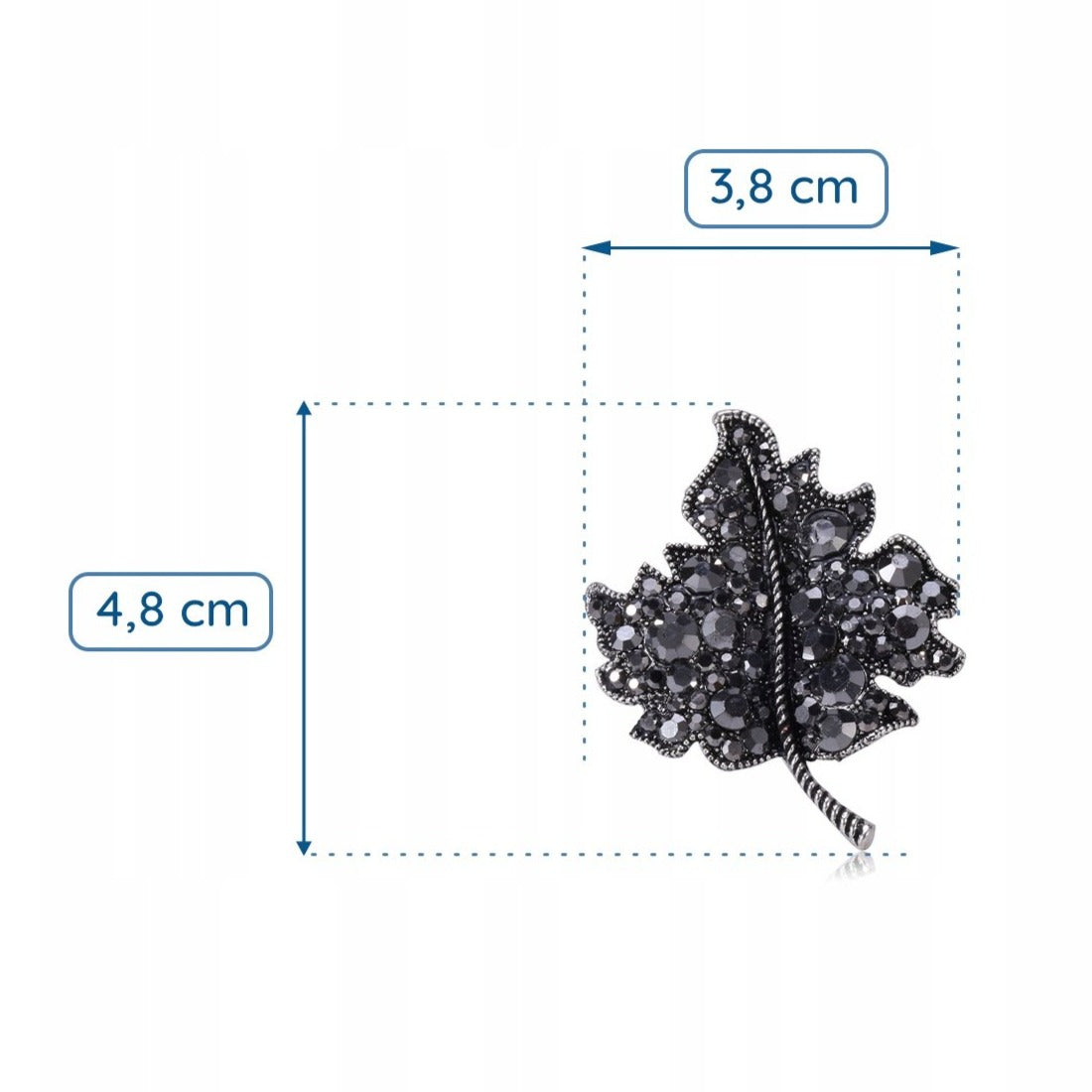 Silberne Blattbrosche mit Zirkonia