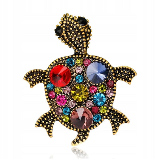 Schildkrötenbrosche mit Zirkonia