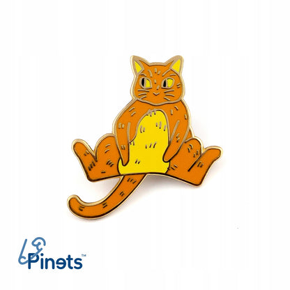 Dicke orange Katze - ein Anstecker für eine Katzendame
