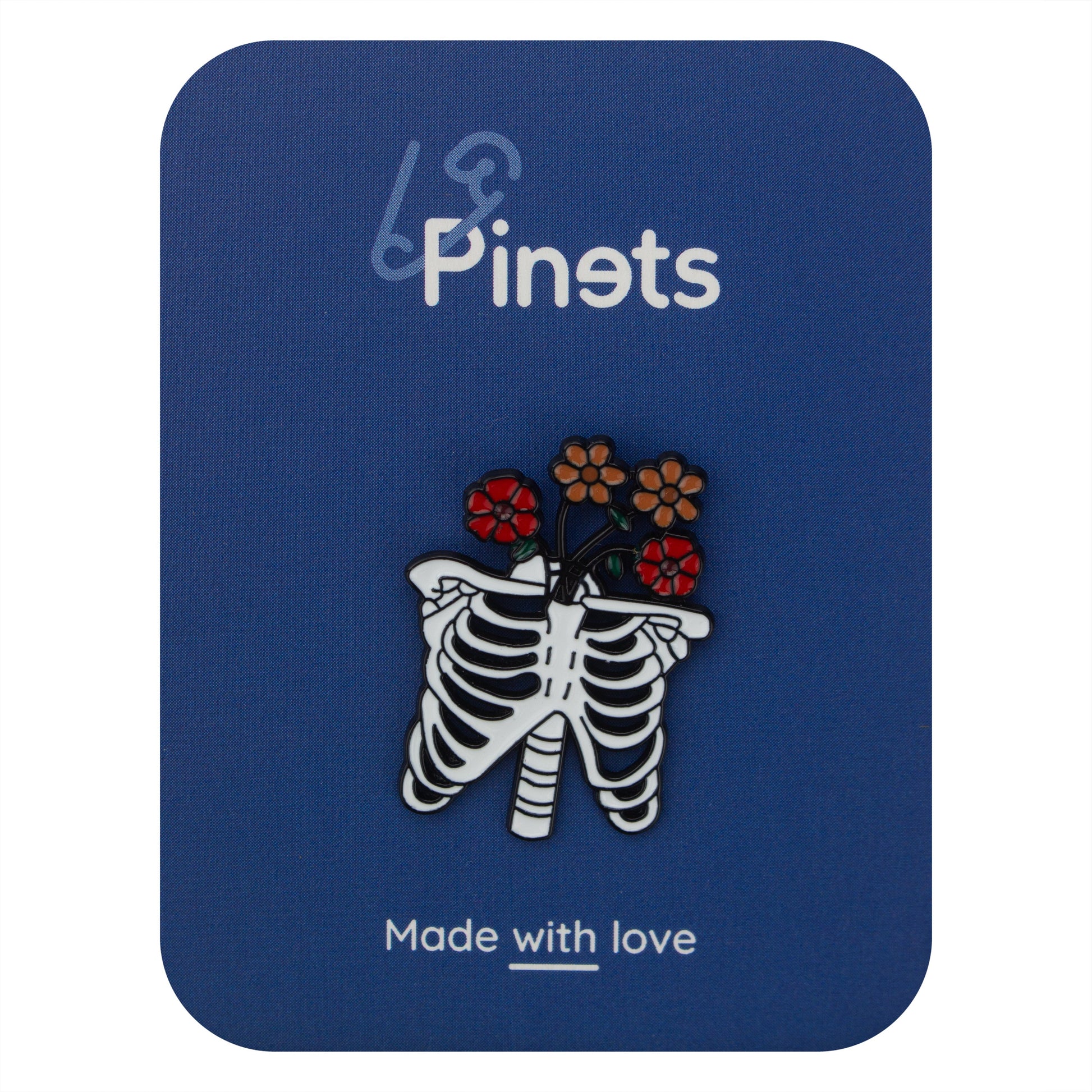 Szkielet z kwiatami przypinka - Pinets Polska