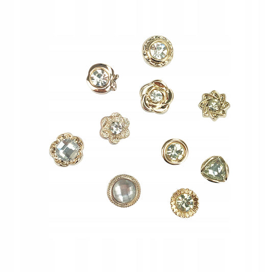 Set mit 10 Goldnadeln mit Zirkonias