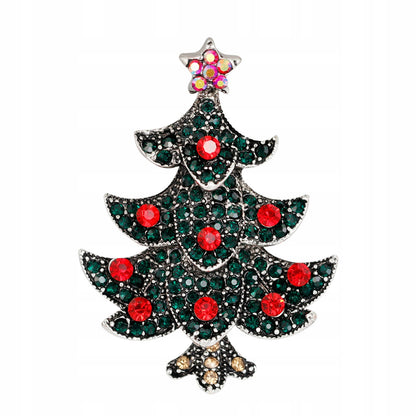 Weihnachtsbaum mit Zirkonia - Weihnachtsbrosche