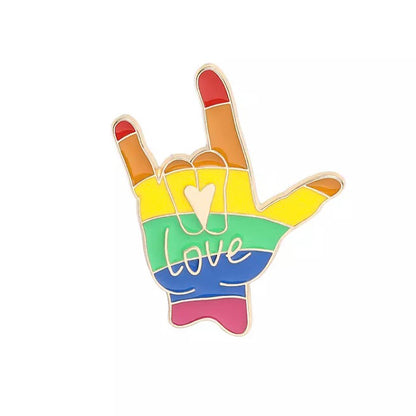 Regenbogen Hand Liebe Button
