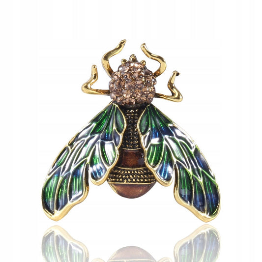 Fliege mit Zirkonia Brosche