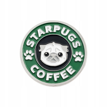 Starpugs Coffee - eine Anstecknadel für den Kaffee- und Mopsliebhaber