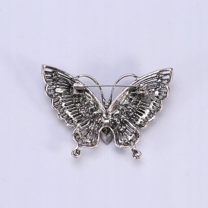 Silberne Schmetterlingsbrosche mit Zirkonia