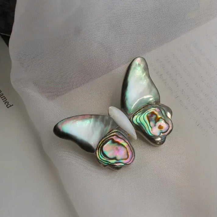 Perlmutt Schmetterlingsbrosche