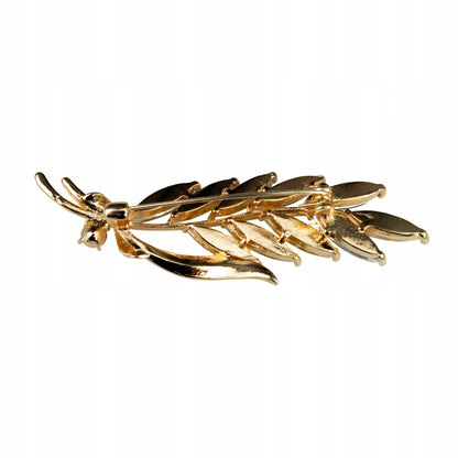 Goldene Weizenähre mit Zirkonia - Brosche