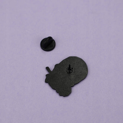 Totenkopf mit Rose - Anstecker