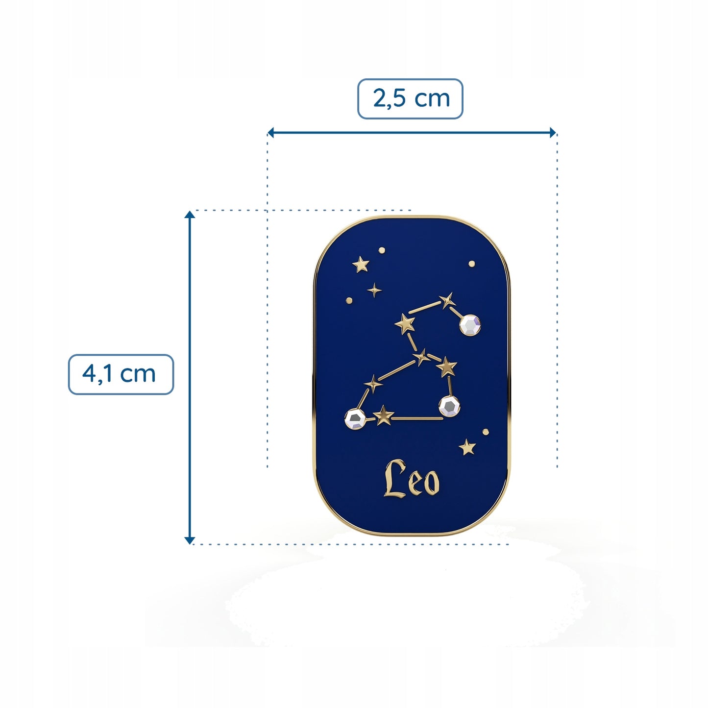 Sternzeichen Löwe – Zirkon-Anstecker mit 14 Karat Gold veredelt
