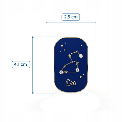 Sternzeichen Löwe – Zirkon-Anstecker mit 14 Karat Gold veredelt