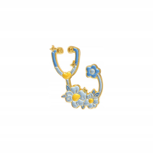 Stethoskop mit Blumen - ein Abzeichen für einen Arzt