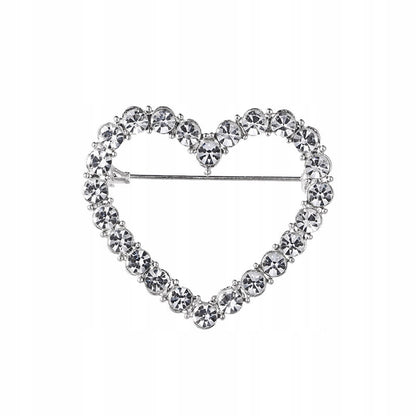 Silbernes Herz mit Zirkonia - Valentinstagsbrosche