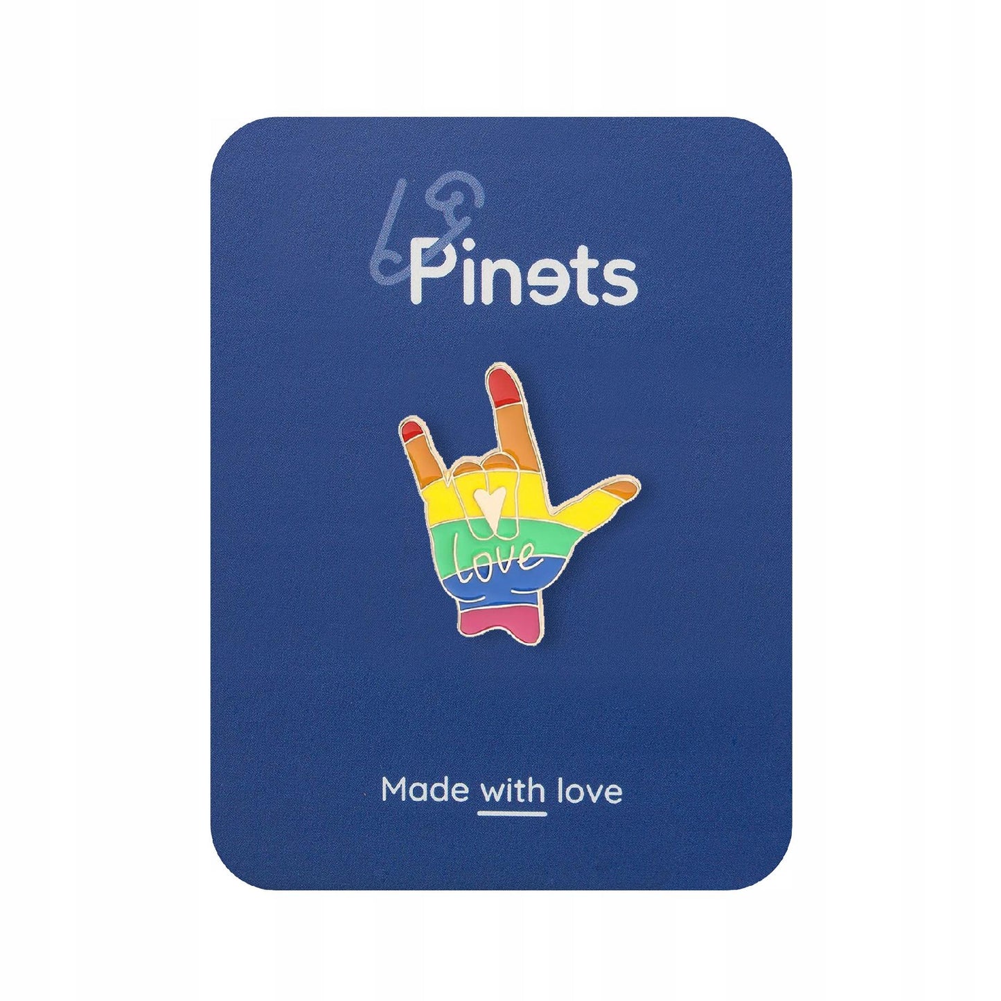 Regenbogen Hand Liebe Button