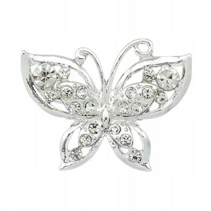 Silberne Schmetterlingsbrosche mit Zirkonia