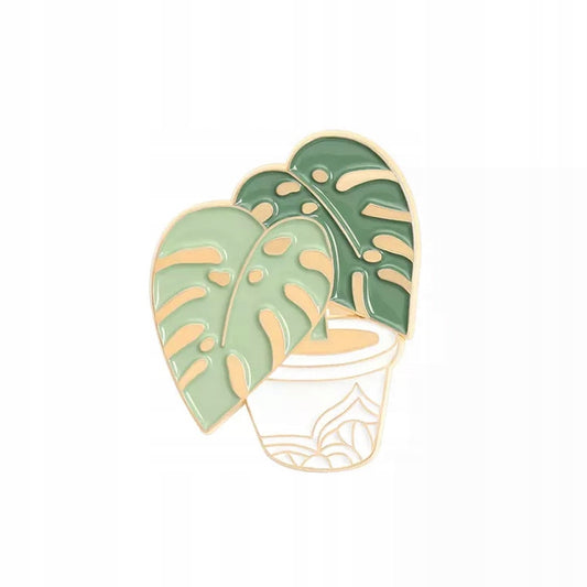 Goldene Monstera-Pflanze in einem Topf Button