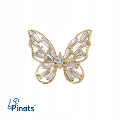 Kleiner Schmetterling - 14K vergoldete Anstecknadel