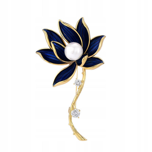 Lotusblume – 14 Karat vergoldete Brosche