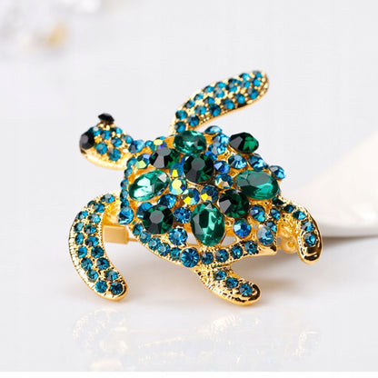 Schildkröte mit Zirkonen - eine Brosche zum Verschenken
