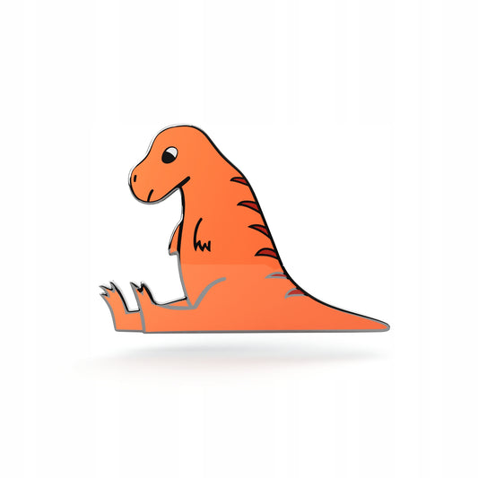 Oranger Dinosaurier - Eine süße Anstecknadel für ein Kind