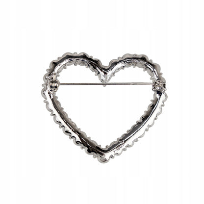 Silbernes Herz mit Zirkonia - Valentinstagsbrosche