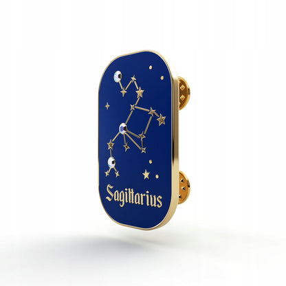 Sternzeichen Schütze – Zirkon-Anstecker mit 14 Karat Gold veredelt