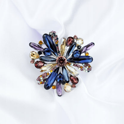 Bunte Blumen - Brosche mit Zirkonia