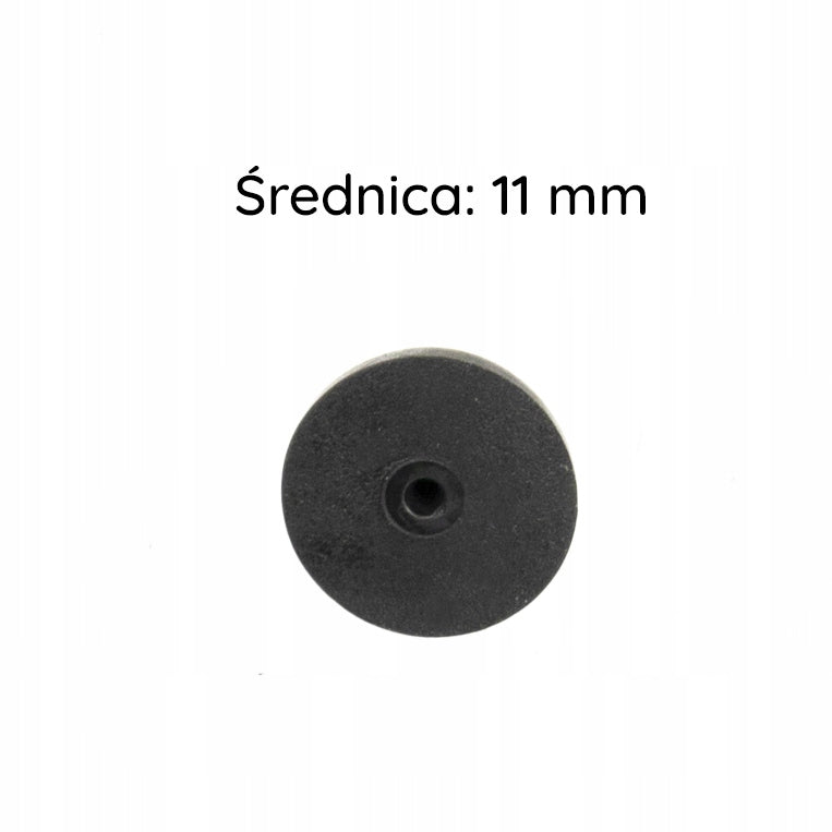 Schwarzer Gummi-Plakettenverschluss – 5er-Set