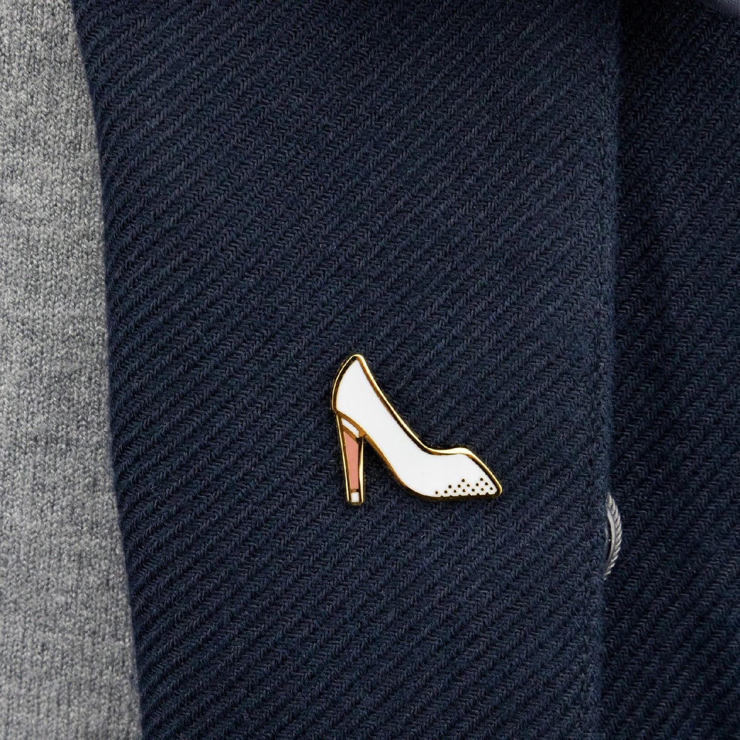 Hochzeitsnadel - weißer Pantoffel - Hochzeitsgeschenk