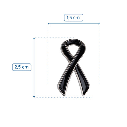 Schwarz-silbernes Trauerband - ein Abzeichen für eine Beerdigung oder Trauer