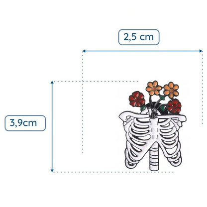 Skelett mit Blumennadel