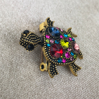 Schildkrötenbrosche mit Zirkonia
