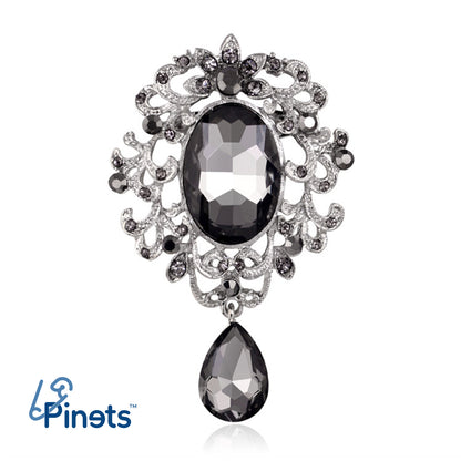 Barocke Brosche mit Zirkonia