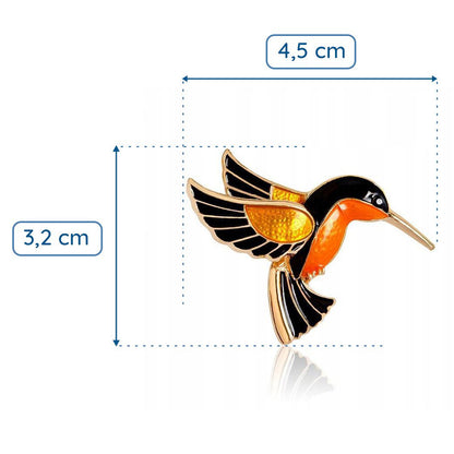 Orange Kolibri Brosche