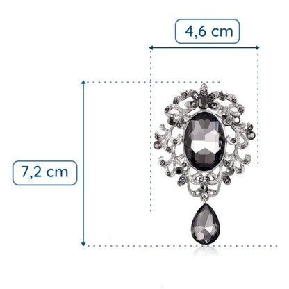 Barocke Brosche mit Zirkonia