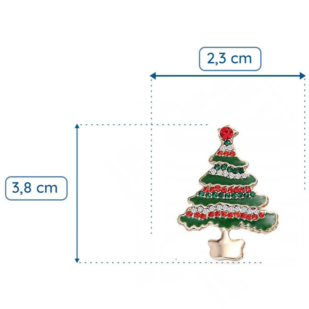 Weihnachtsbaumbrosche mit Zirkonia