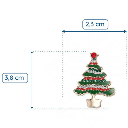Weihnachtsbaumbrosche mit Zirkonia