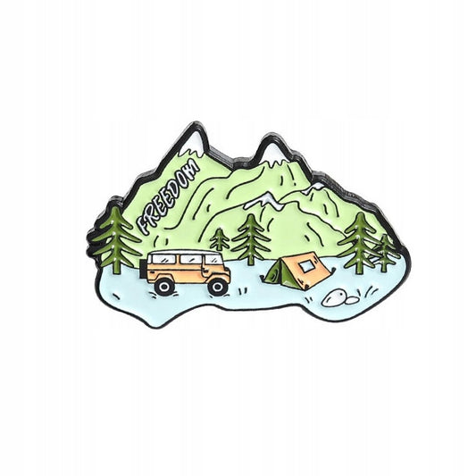 Bergblick mit Camper-Pin