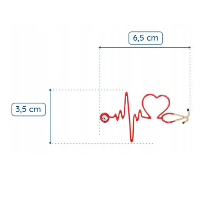 Puls mit Stethoskop Brosche