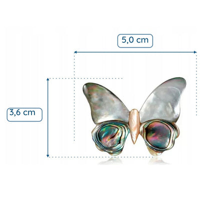 Perlmutt Schmetterlingsbrosche