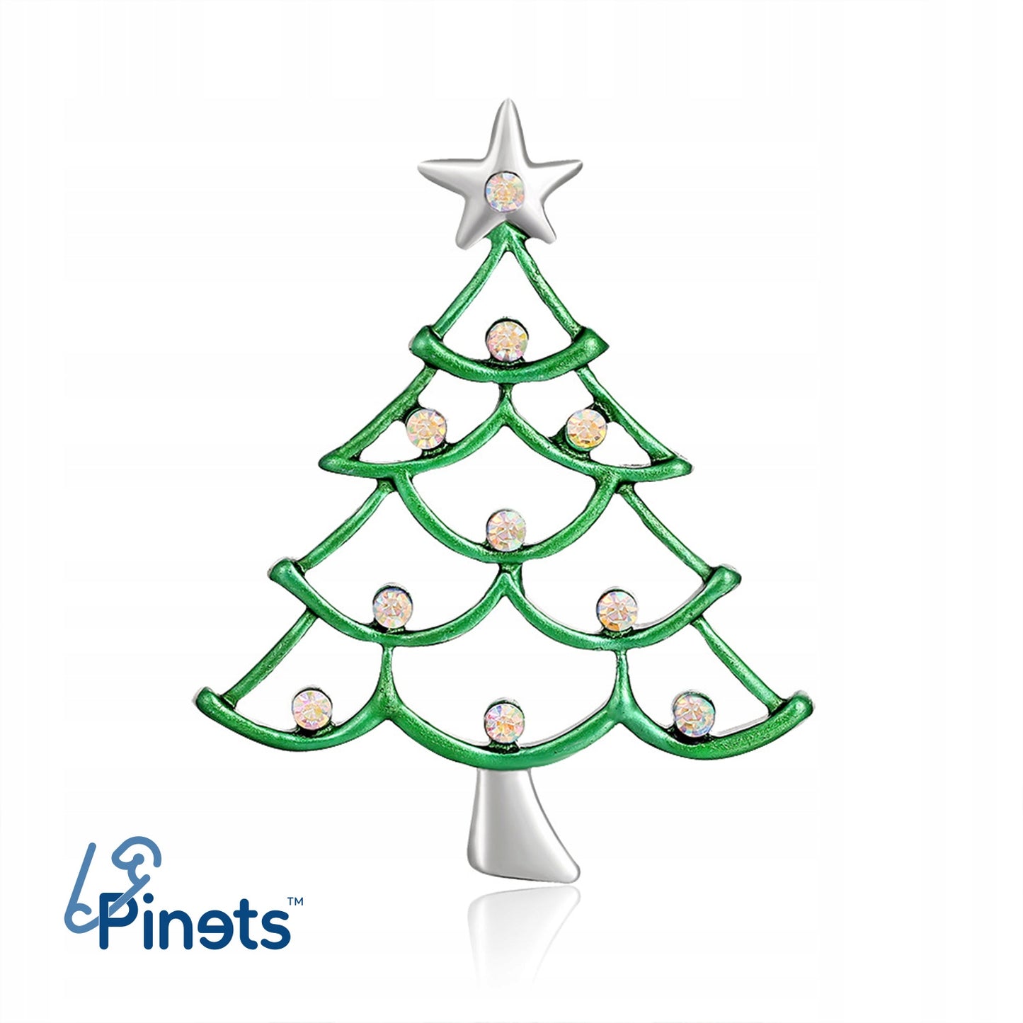 Weihnachtsbaum mit Zirkonia – eine bezaubernde Brosche für die Feiertage